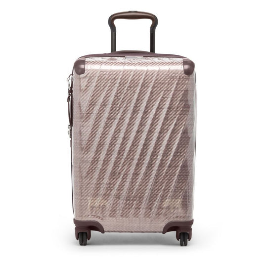 Patterned suitcase on a white background