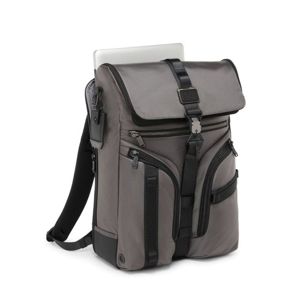 TUMI Alpha Bravo Surveillance Flap Backpack in Charcoal