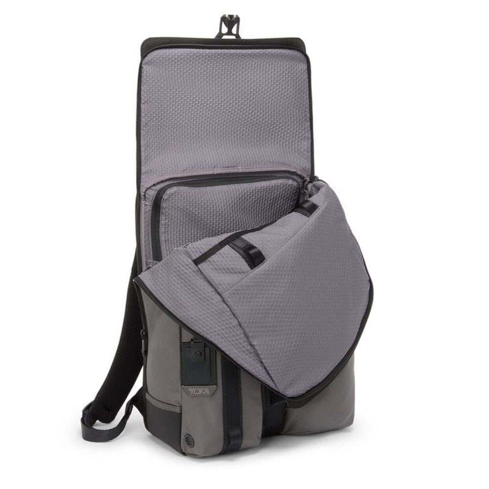 TUMI Alpha Bravo Surveillance Flap Backpack in Charcoal