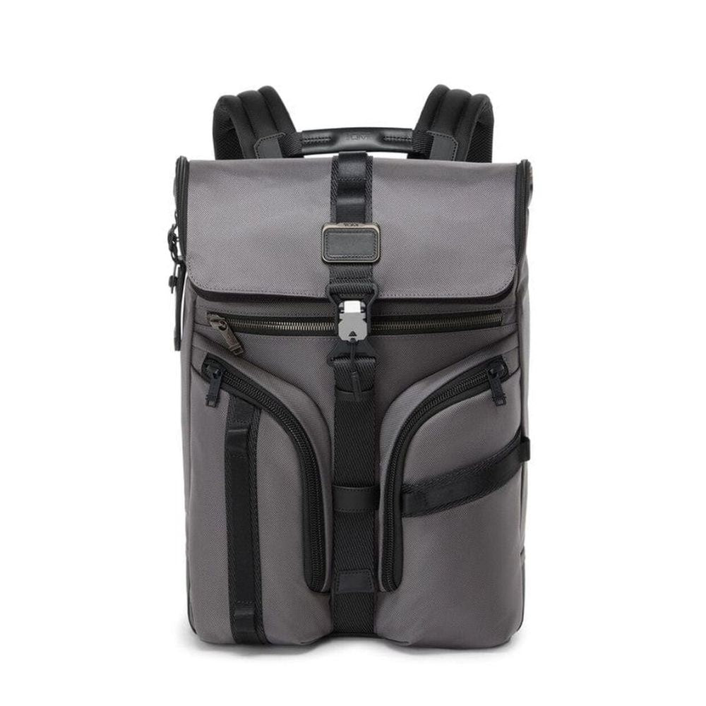 TUMI Alpha Bravo Surveillance Flap Backpack in Charcoal