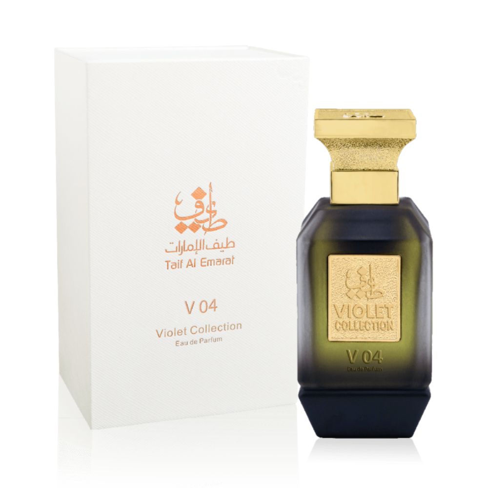 An EDP 75mL bottle of V04 by Taif Al Emarat along with its Box