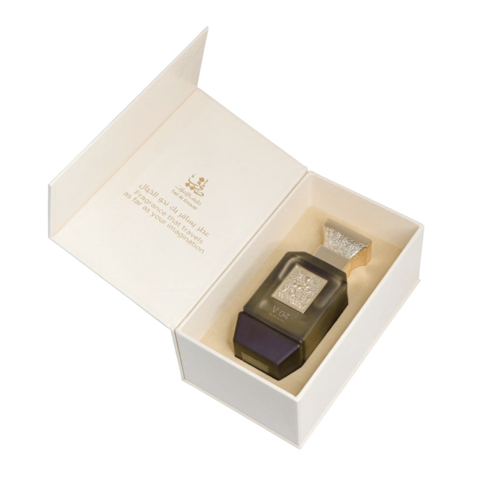 An EDP 75mL bottle of V04 by Taif Al Emarat in its box