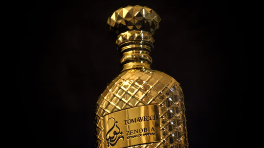 A bottle of Zenobia fragrance by Tomavicci