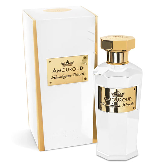 An EDP 100mL bottle of Himalayan Woods by Amouroud along with its Box