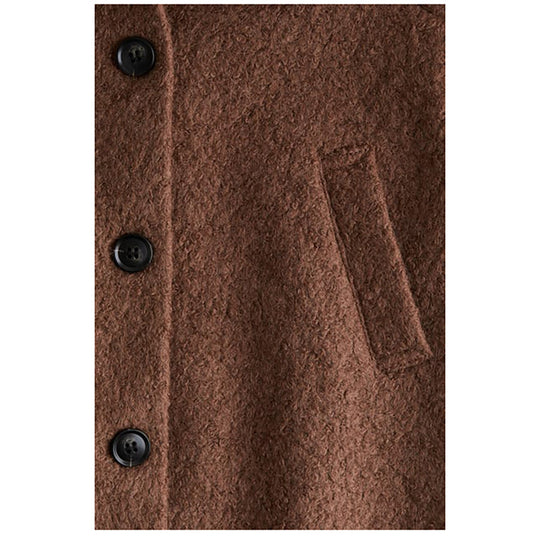 Fluffy Jacket with Buttons and Welt Side Pocket