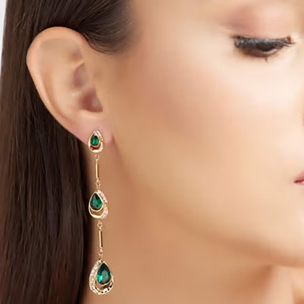 Model Wearing Guess Teardrop Earrings