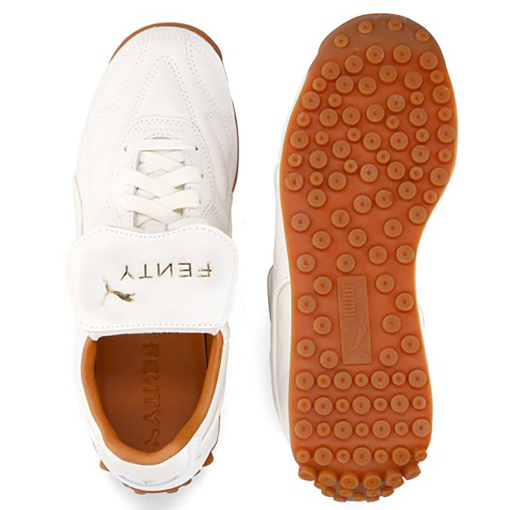 Gold Embossed Leather Sneakers with Retro Gum Sole