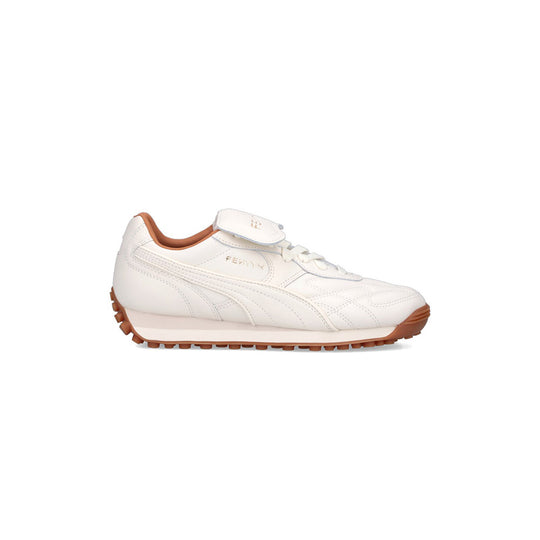 Warm White Leather Sneakers for Girls