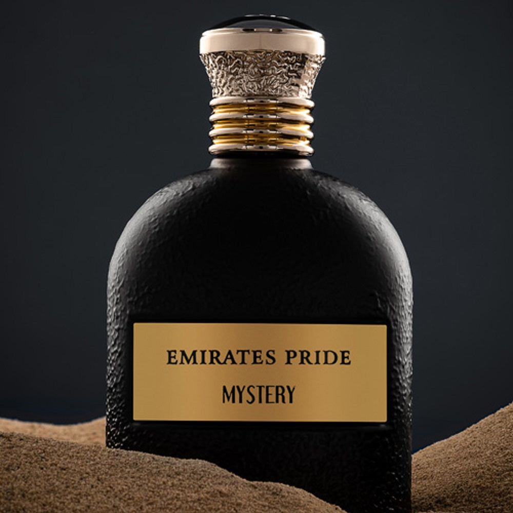 An Extrait de Parfum 100mL bottle of Mystery Perfume by Emirates Pride