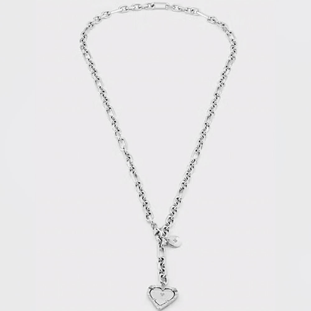 Stainless Steel Premium Double-layered Necklace with Heart Pendant