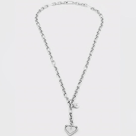 Stainless Steel Premium Double-layered Necklace with Heart Pendant