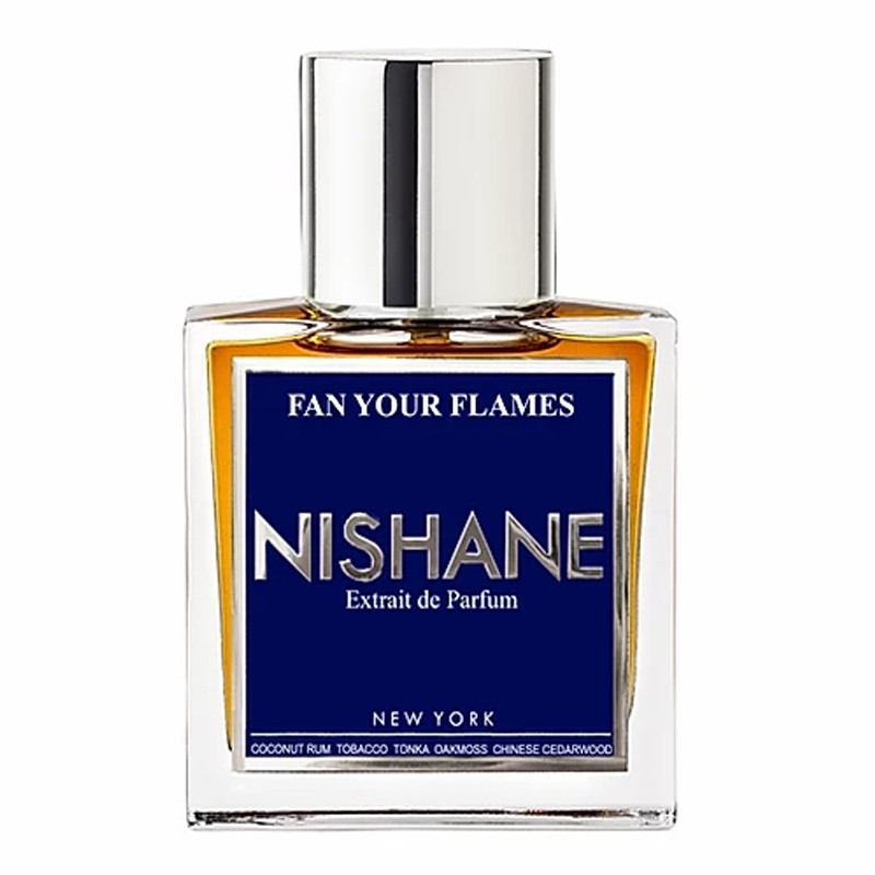 An EDP 50mL bottle of Nishane Fan Your Flames fragrance