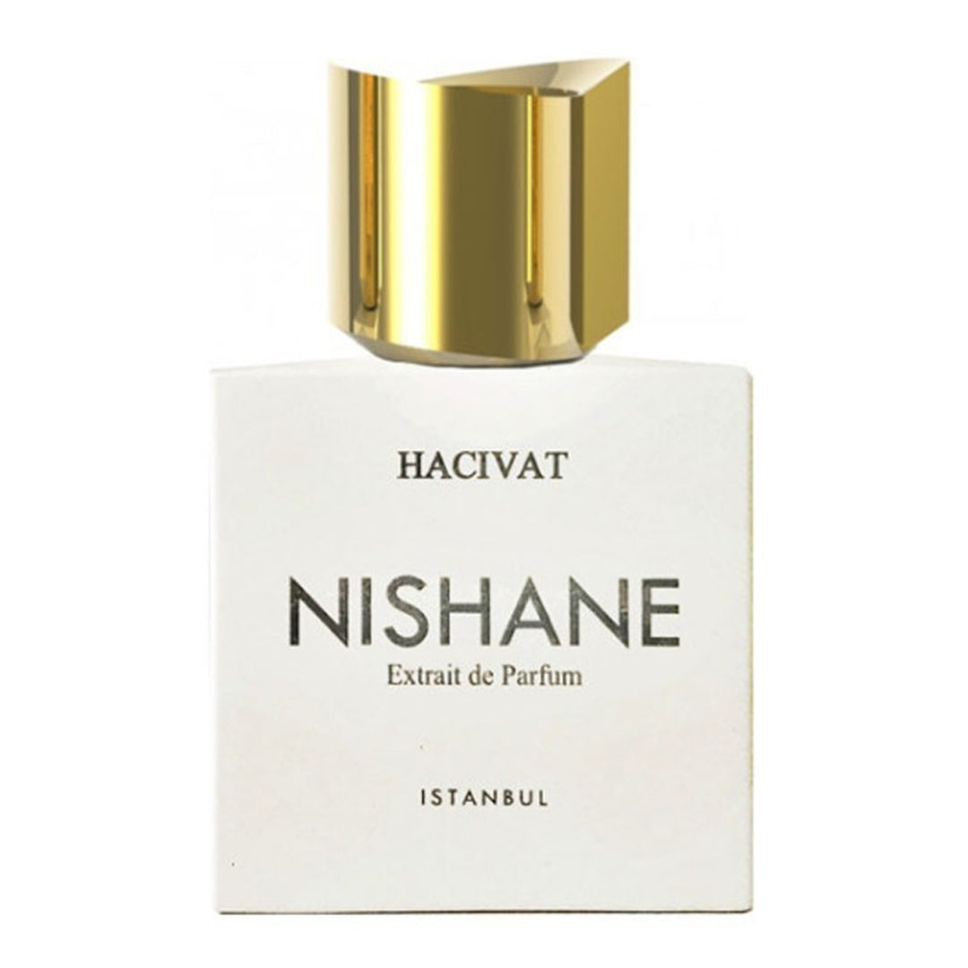 An Extrait de Parfum 50mL bottle of Nishane Hacivat fragrance