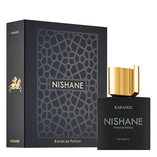An Extrait de Parfum 50mL bottle of Nishane Karagoz along with its Box
