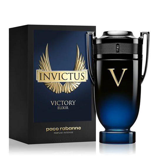 An Extrait de Parfum 200mL bottle of Invictus Victory Elixir For Men by Paco Rabanne along with its Box