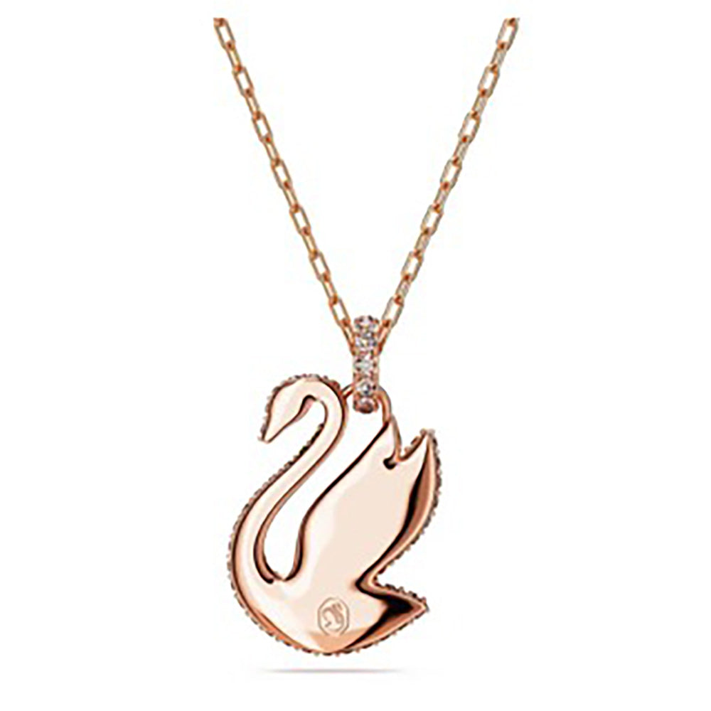 Back View of Rose-gold Tone plated Swan Pendant