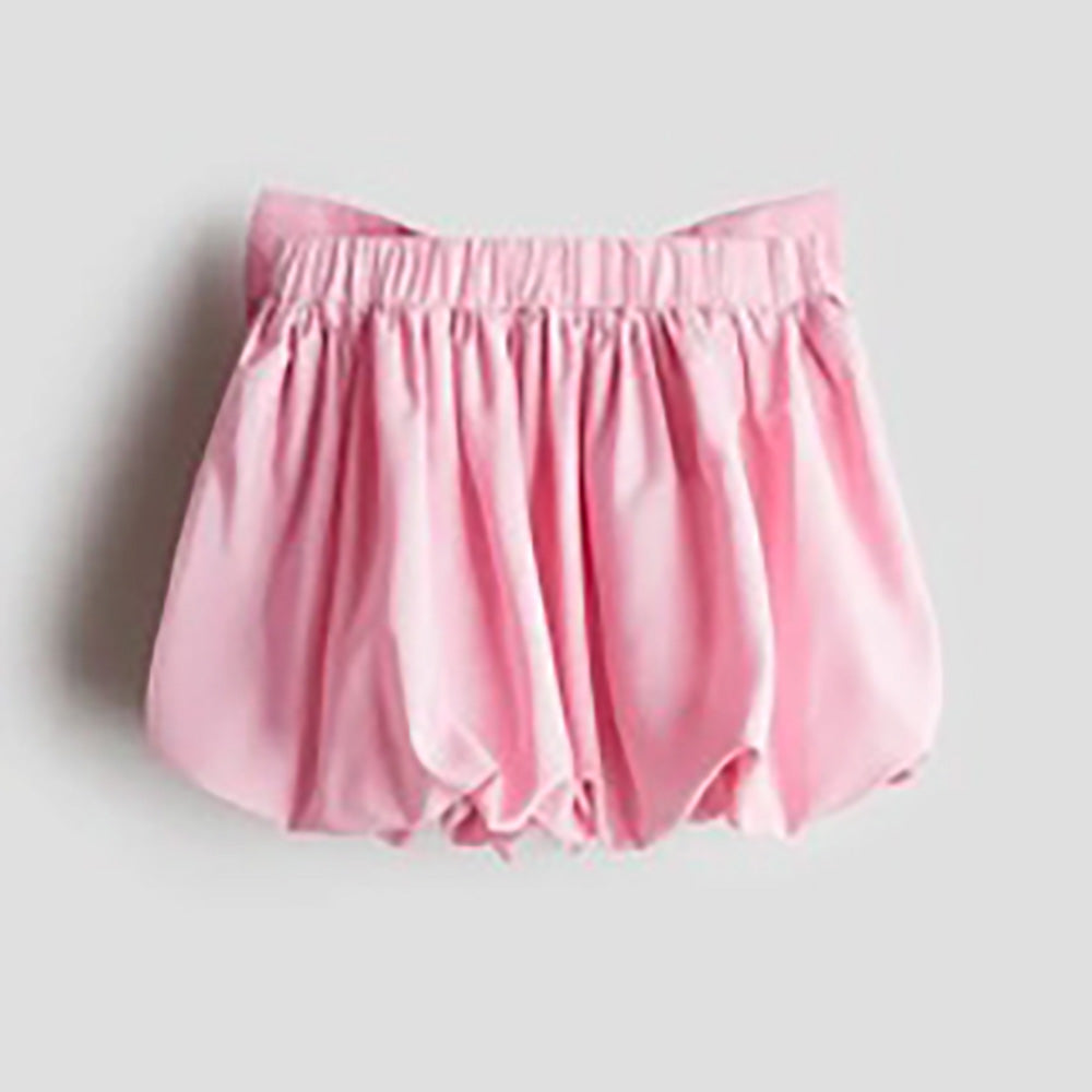 Pink Woven Fabric Balloon Skirt for Girls