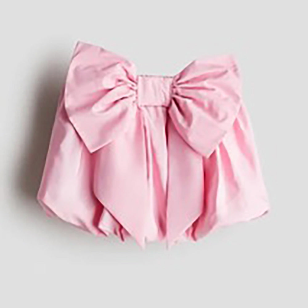 Pink Balloon Skirt with Oversized Detachable Bow